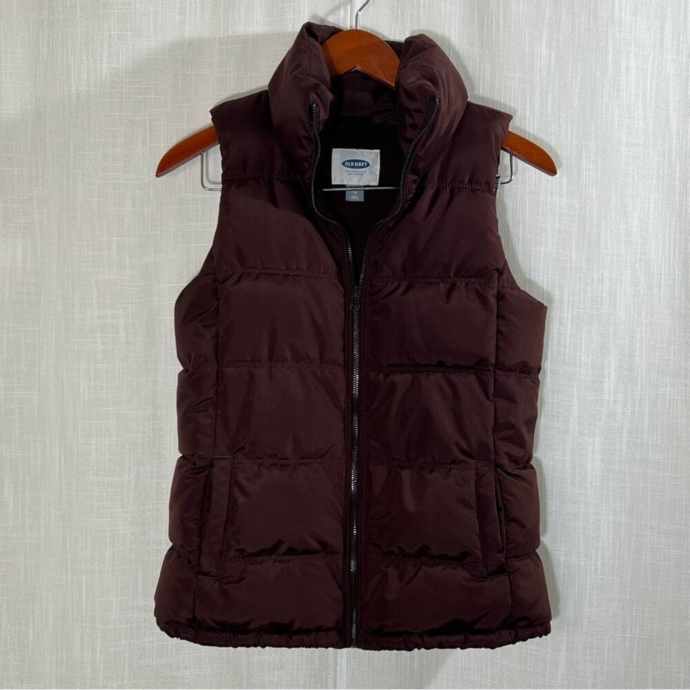 Old Navy Brown Fleece Lined Puffer Vest Size XS